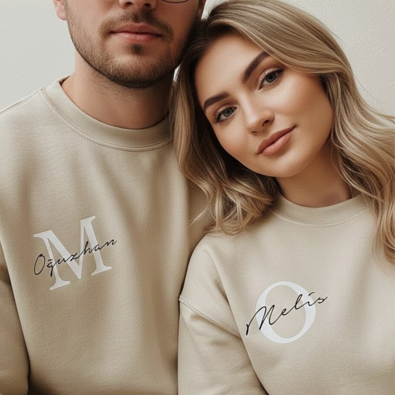 Sweat-shirt personnalisé avec lettre et nom
