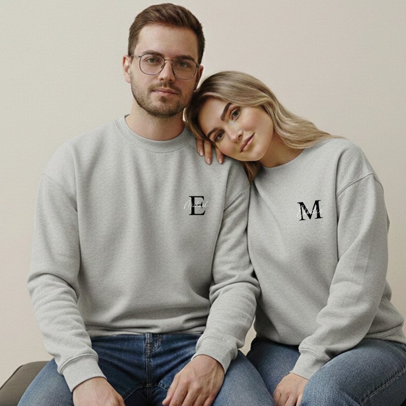 Sweat-shirt personnalisé avec lettre et nom