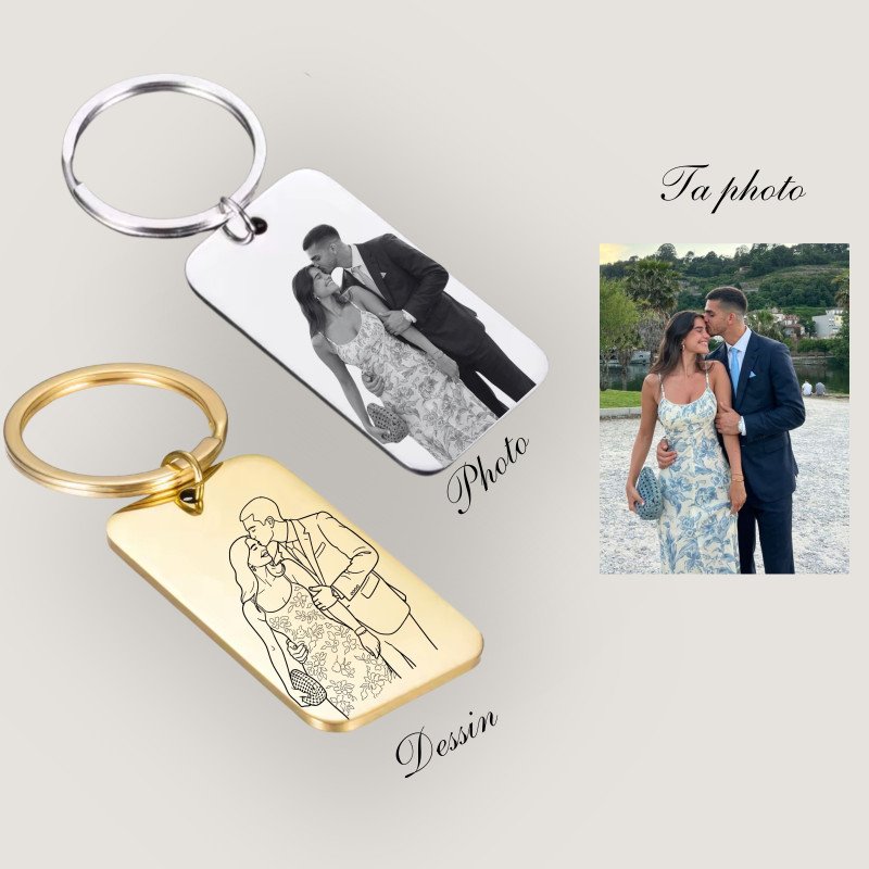 Porte-clé rectangulaire personnalisé