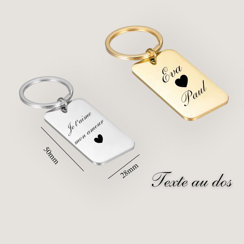 Porte-clé rectangulaire personnalisé